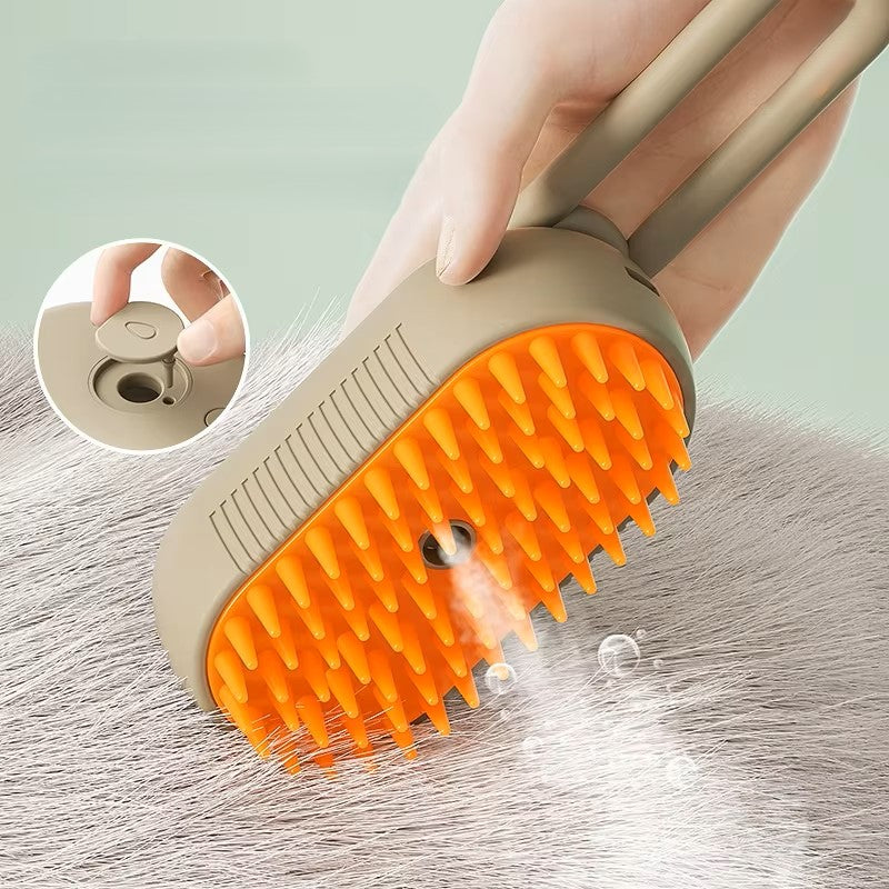 Escova com Spray de Vapor para Cães e Gatos