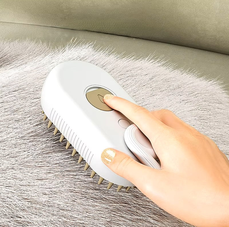 Escova com Spray de Vapor para Cães e Gatos