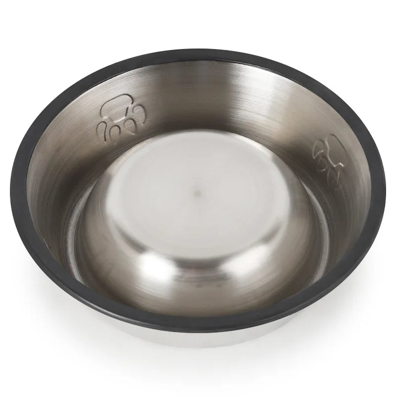 Comedouro/Bebedouro Antiderrapante em Inox para Cães e Gatos