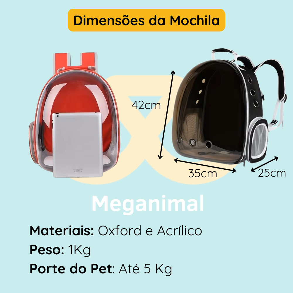 Mochila de Transporte com Visão Panorâmica