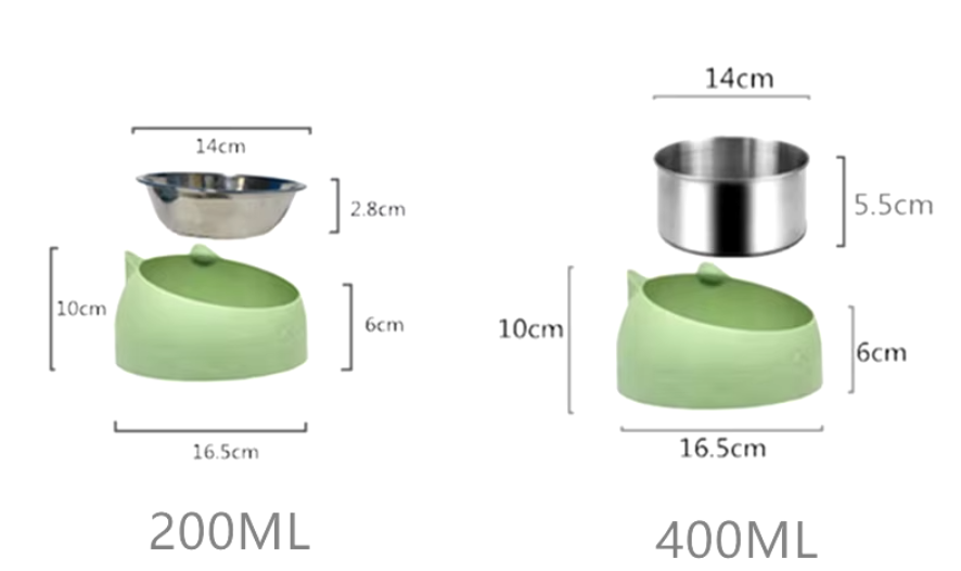 Comedouro/Bebedouro em Inox com Angulação para Gatos