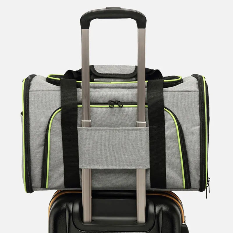 Bolsa de mão, expansiva e respirável para cães e gatos, para viagens incluindo cabine de avião.