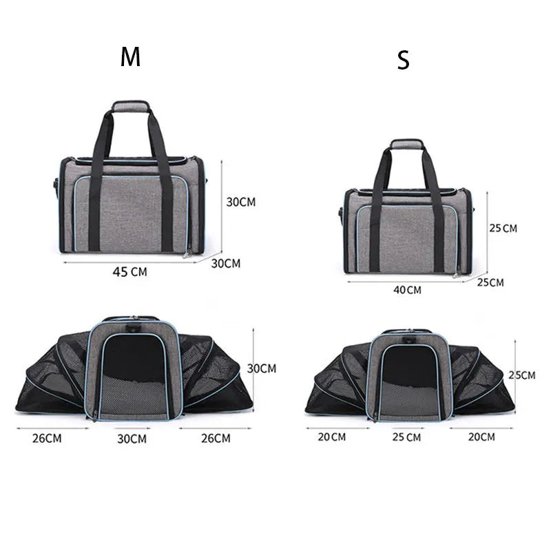Bolsa de mão, expansiva e respirável para cães e gatos, para viagens incluindo cabine de avião.
