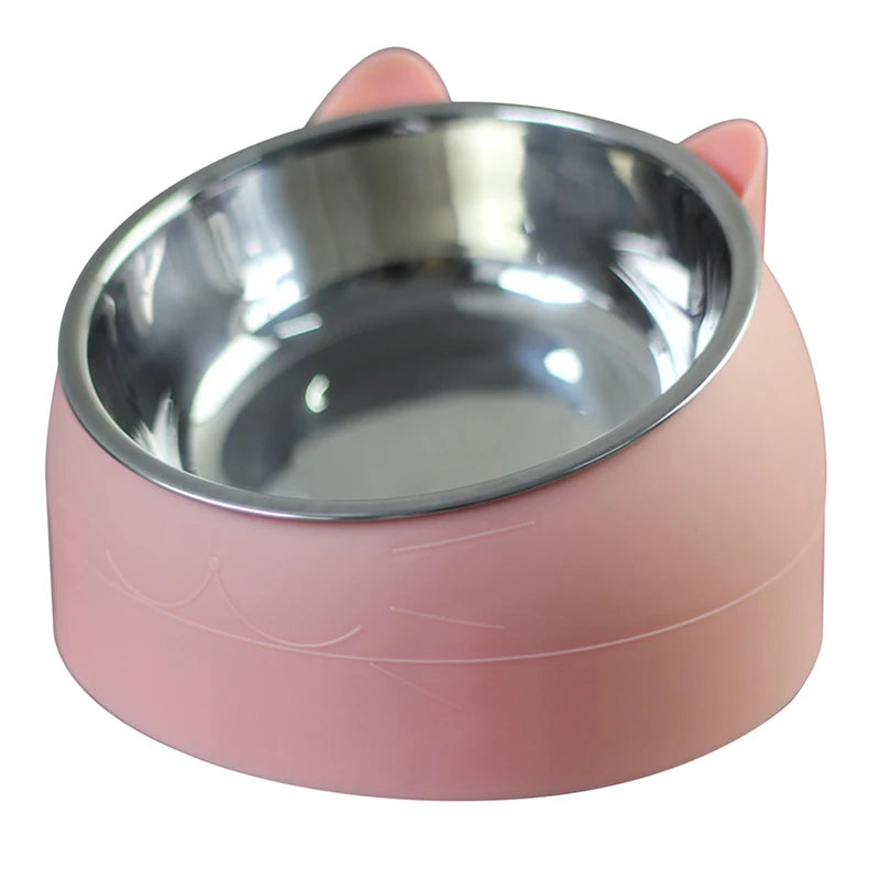 Comedouro/Bebedouro em Inox com Angulação para Gatos
