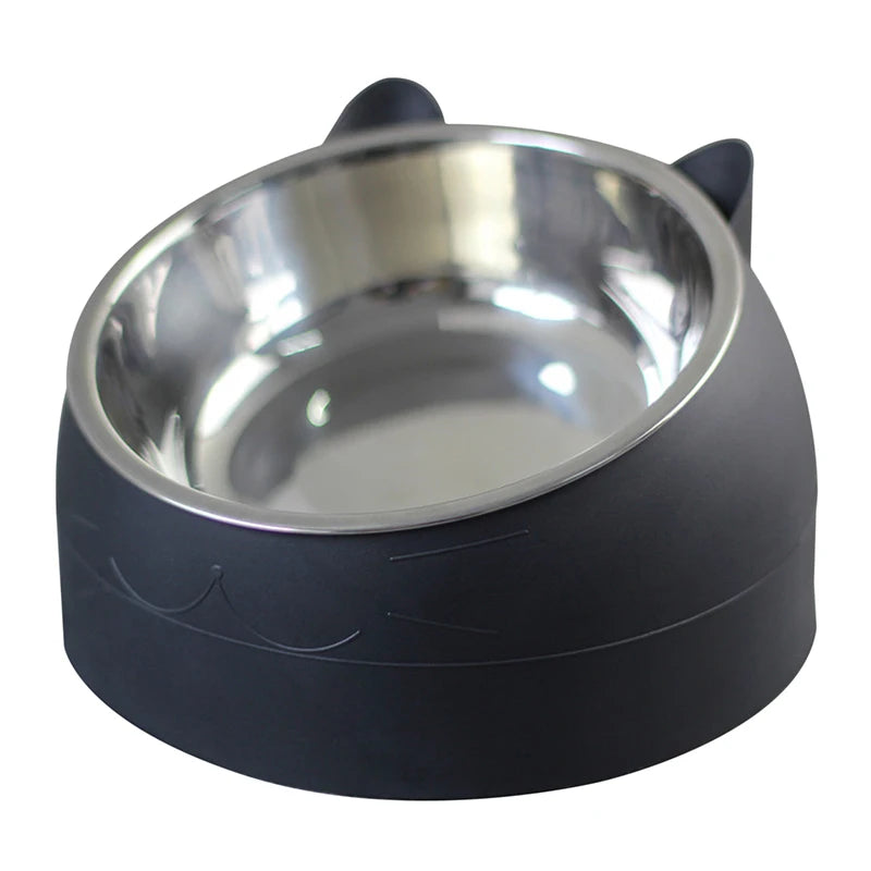 Comedouro/Bebedouro em Inox com Angulação para Gatos